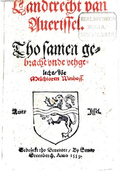 Titelblatt des Landrechts von Overyssel, Deventer 1559