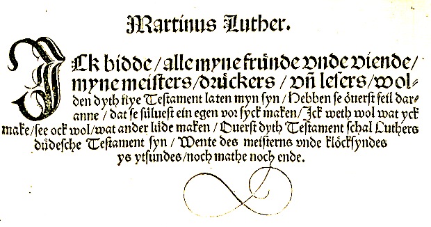 Luthers Urheberrechtsvorbehalt in niederdeutscher Sprache
